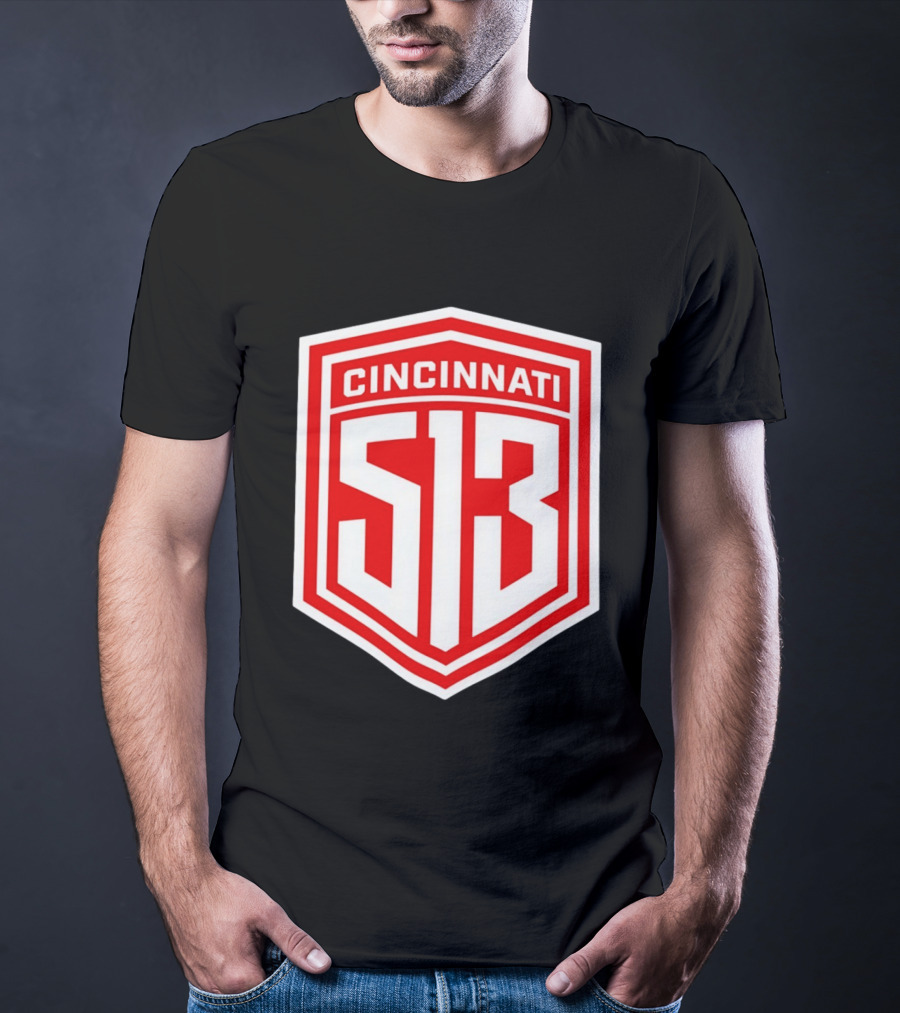 Cincinnati 513 Shield Emblem Area Code T-Shirt