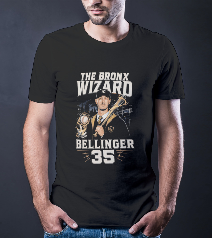 The Bronx Wizard Bellinger 35 Baseball Magic NYC Wizardry T-Shirt