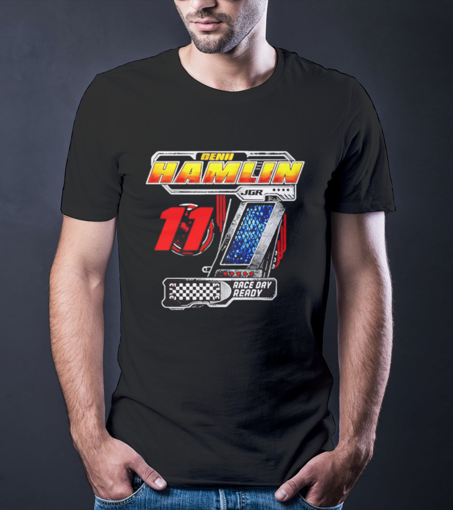 Denny Hamlin Joe Gibbs Racing 11 Race Day Ready Checkerboard Speedometer T-Shirt