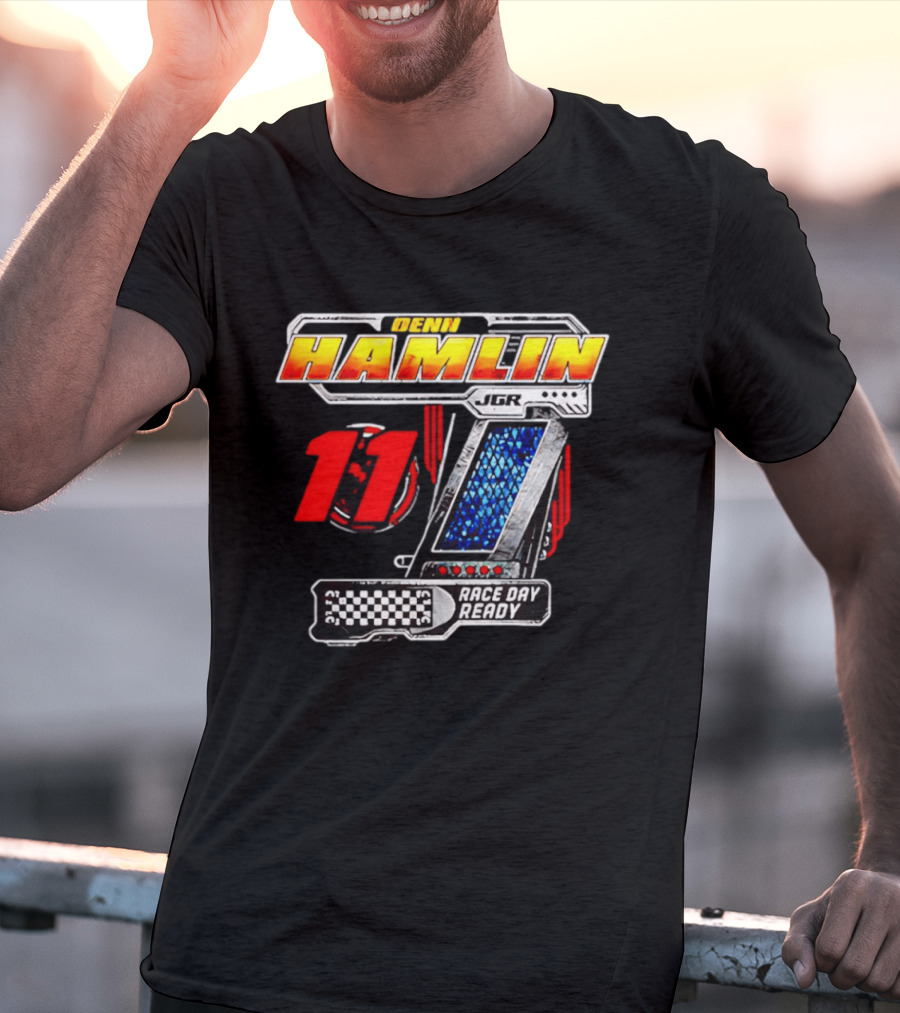 Denny Hamlin Joe Gibbs Racing 11 Race Day Ready Checkerboard Speedometer T-Shirt