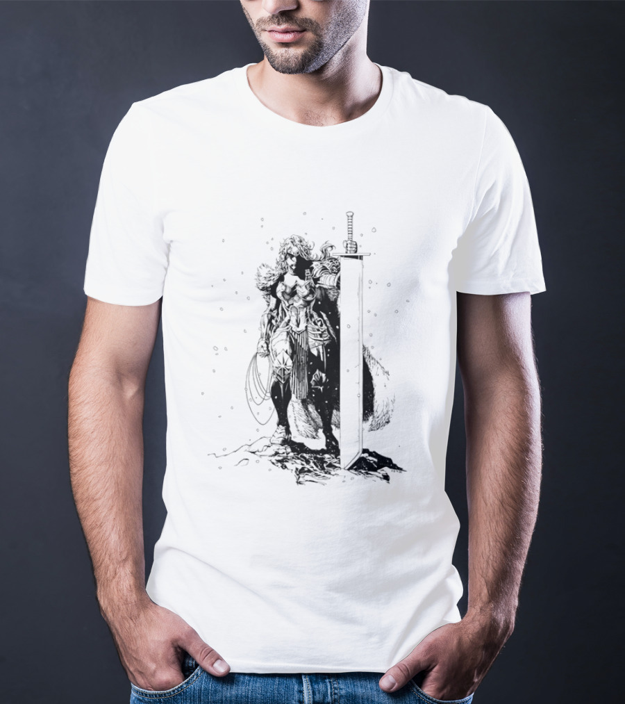Absolute Wonder Woman Warrior Icon With Sword And Shield T-Shirt