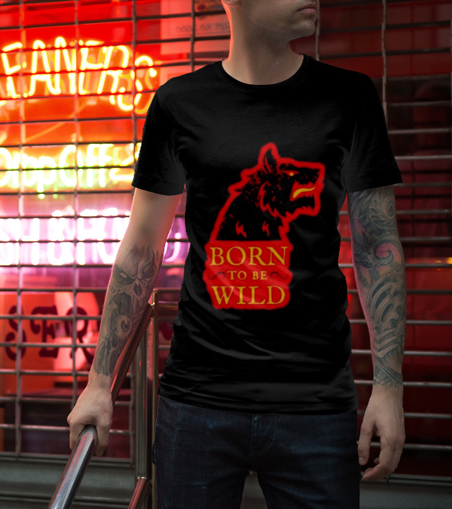 Born To Be Wild Wolf Silhouette Red T-Shirt