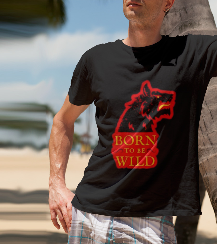 Born To Be Wild Wolf Silhouette Red T-Shirt