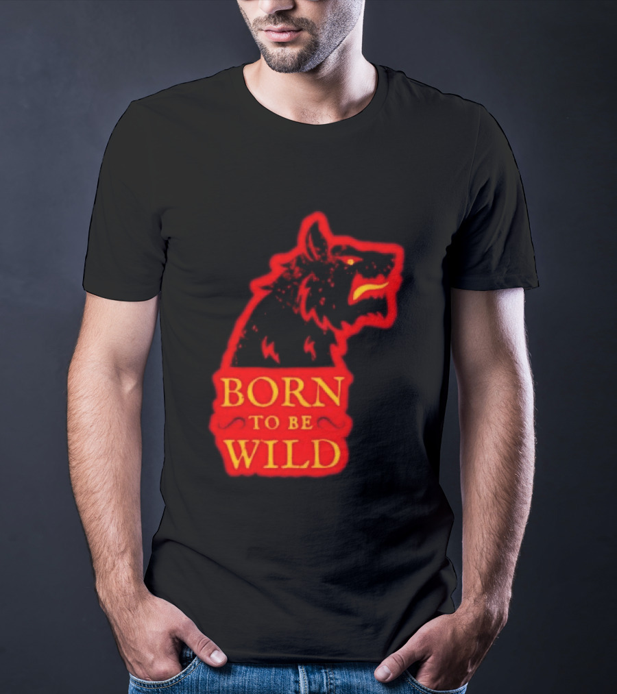 Born To Be Wild Wolf Silhouette Red T-Shirt