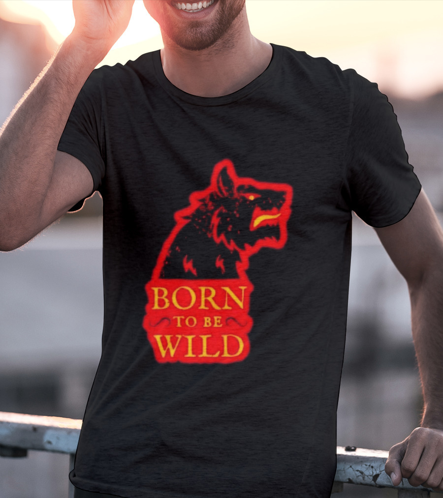 Born To Be Wild Wolf Silhouette Red T-Shirt
