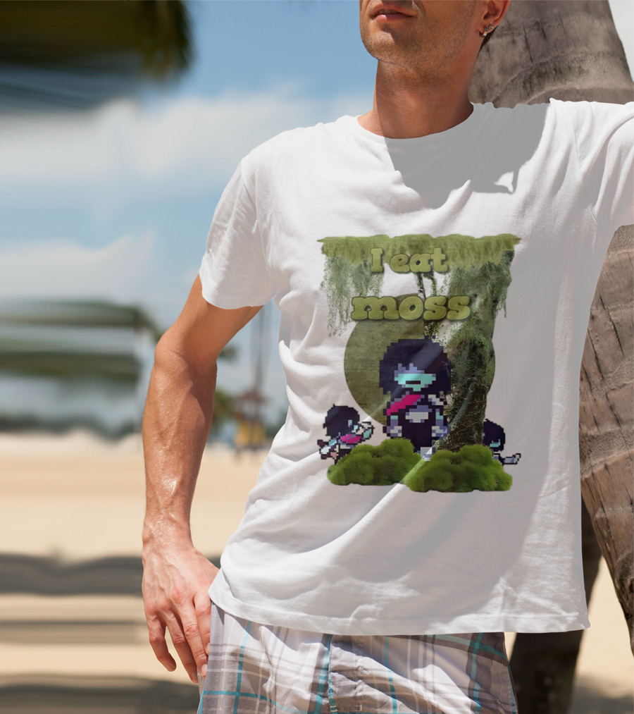 Deltarune I Eat Moss Pixel Art With Character And Mossy T-Shirt