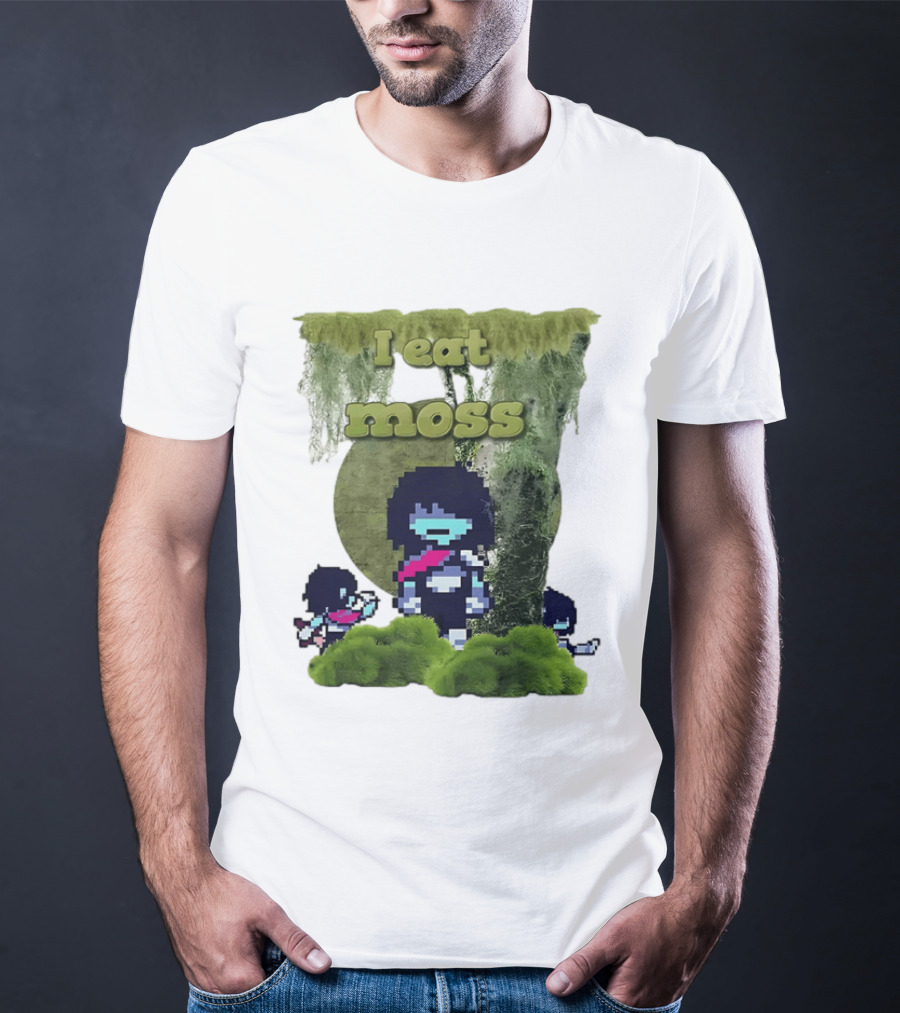 Deltarune I Eat Moss Pixel Art With Character And Mossy T-Shirt