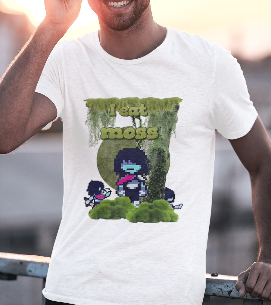 Deltarune I Eat Moss Pixel Art With Character And Mossy T-Shirt