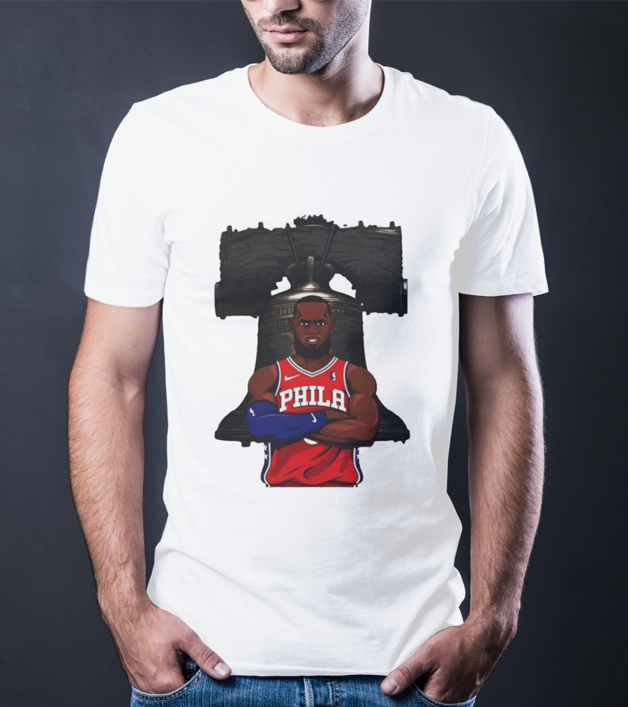 Philadelphia 76ers 2026 LeBron James Liberty Bell Basketball T-Shirt