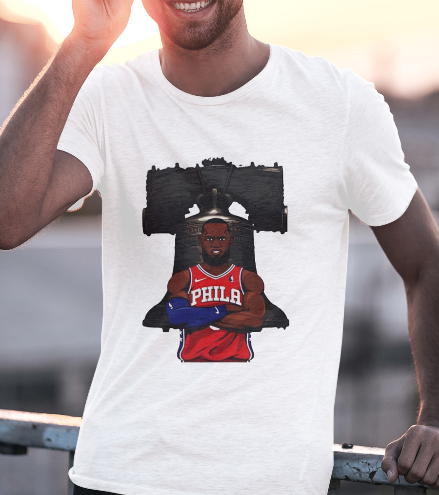 Philadelphia 76ers 2026 LeBron James Liberty Bell Basketball T-Shirt
