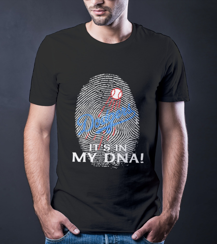 Los Angeles Dodgers It's In My DNA Fingerprint Baseball T-Shirt
