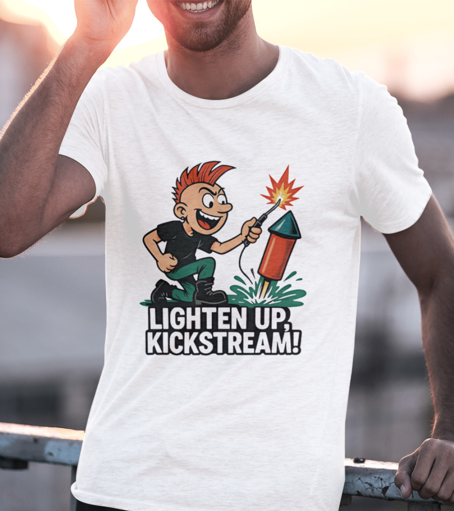 Lighten Up Kickstream Fireworks Rocket Blast T-Shirt