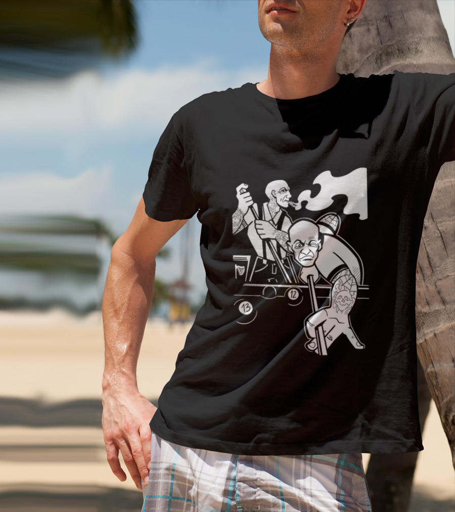 13 12 Tattooed Billiard Players Smoking Pool Game T-Shirt
