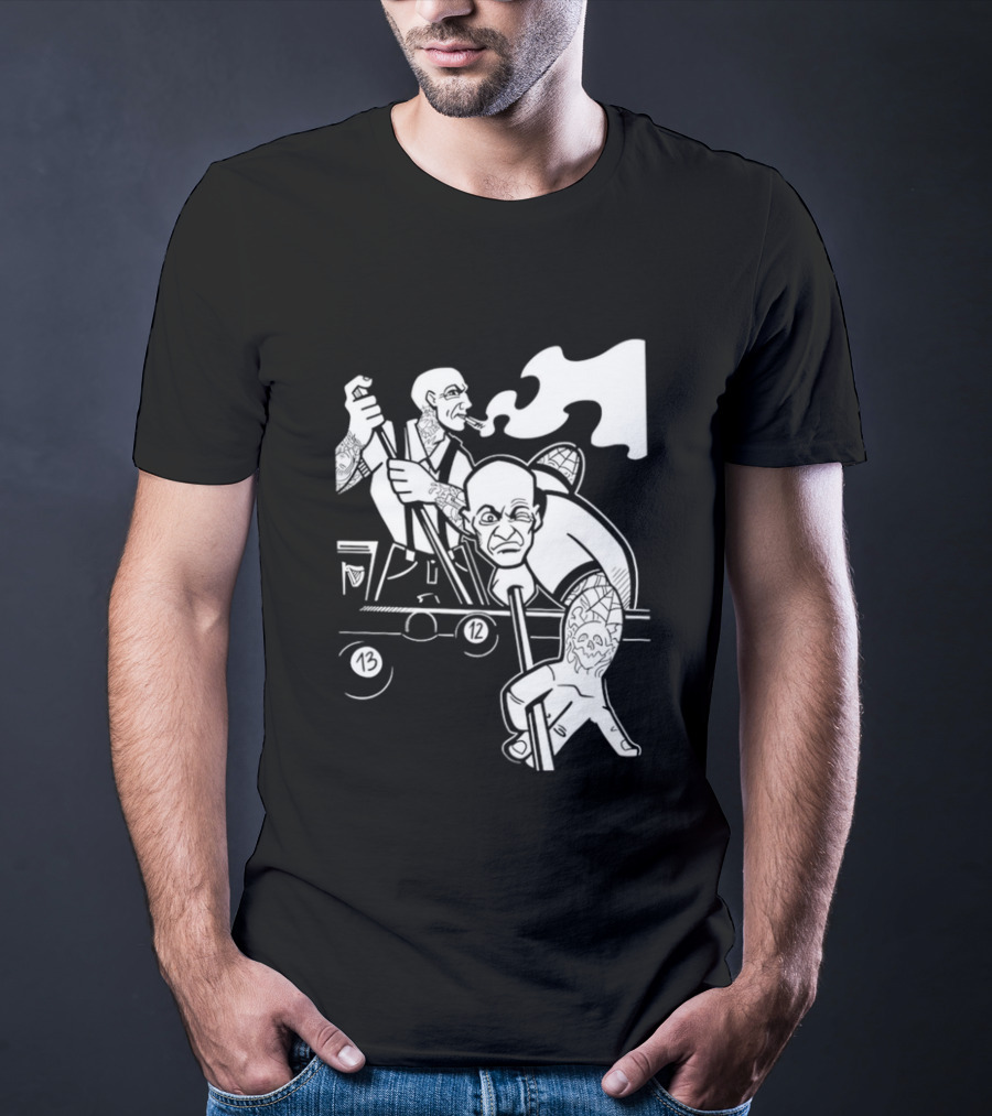 13 12 Tattooed Billiard Players Smoking Pool Game T-Shirt