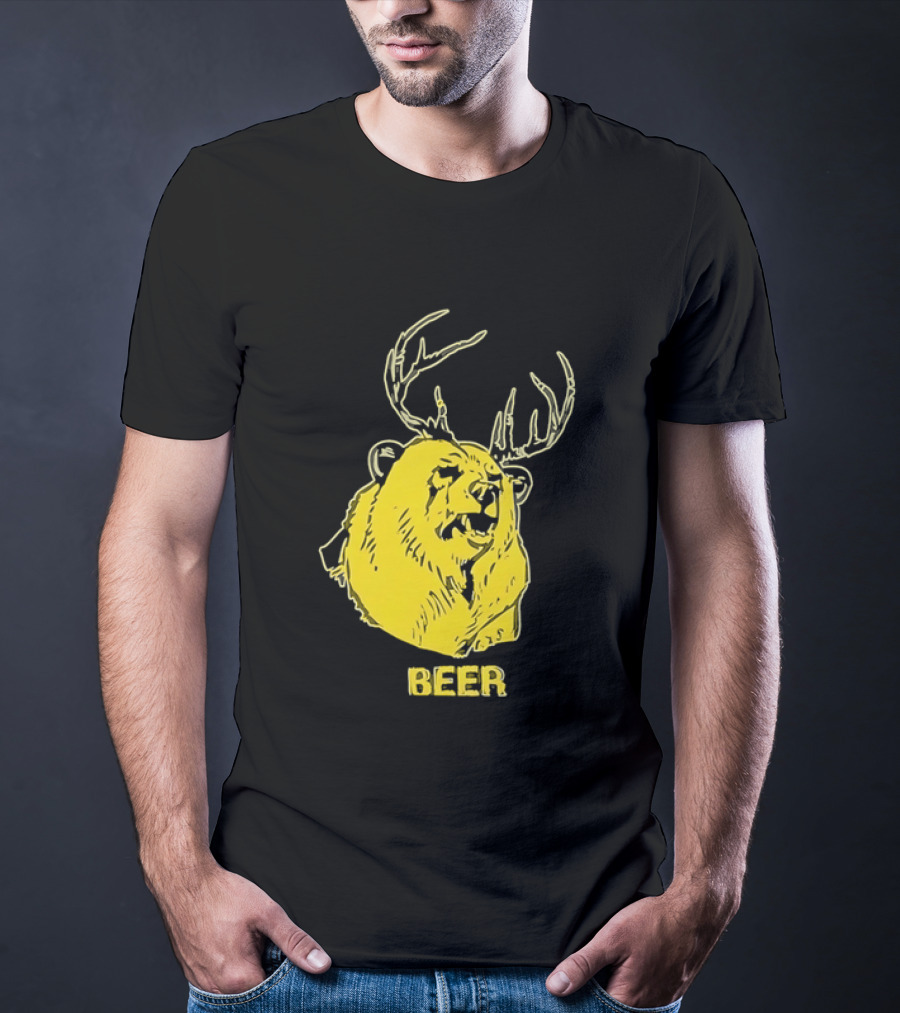 Beer Antlered Bear T-Shirt