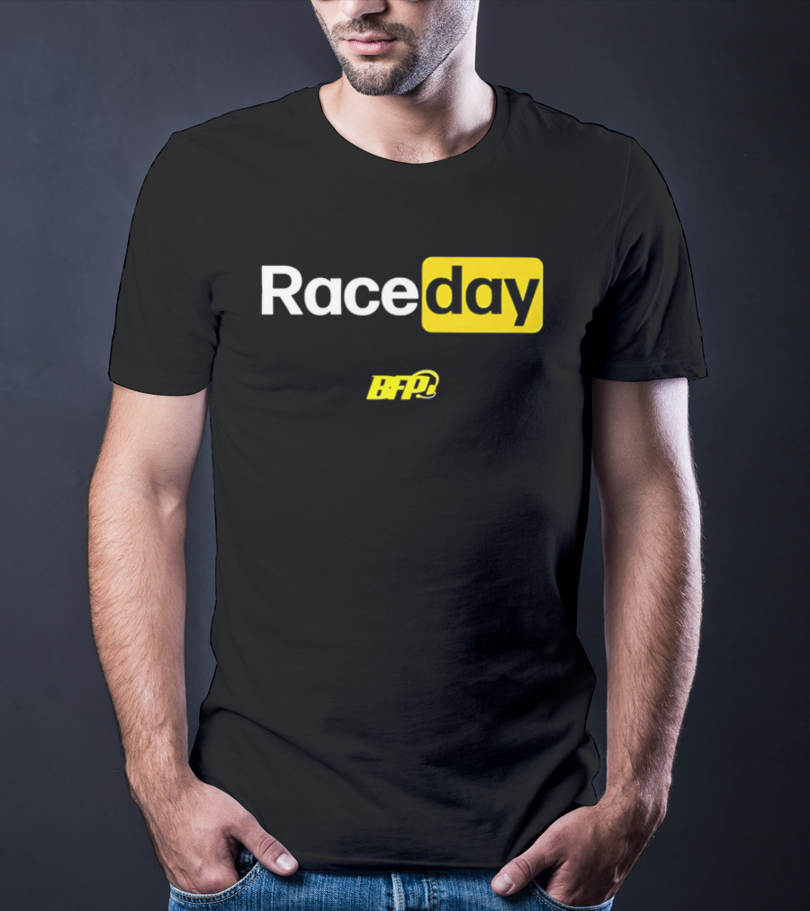 BFP Raceday Bold White Yellow Racing T-Shirt