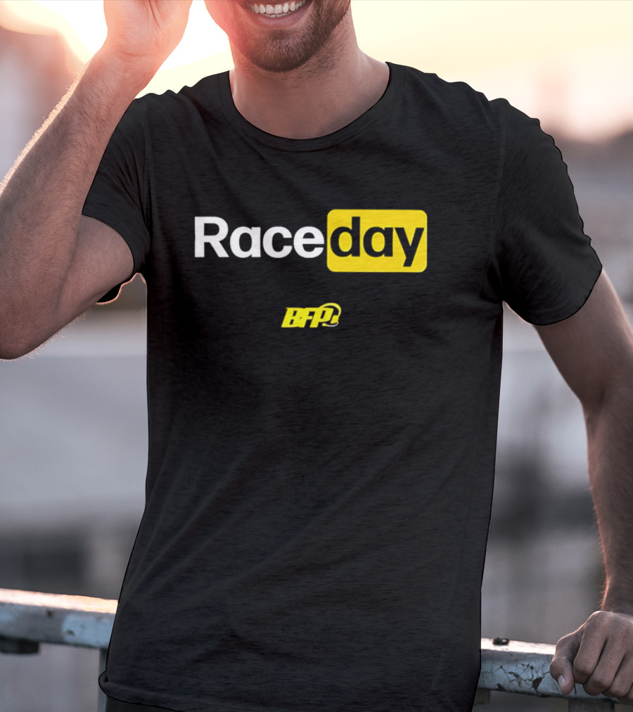BFP Raceday Bold White Yellow Racing T-Shirt