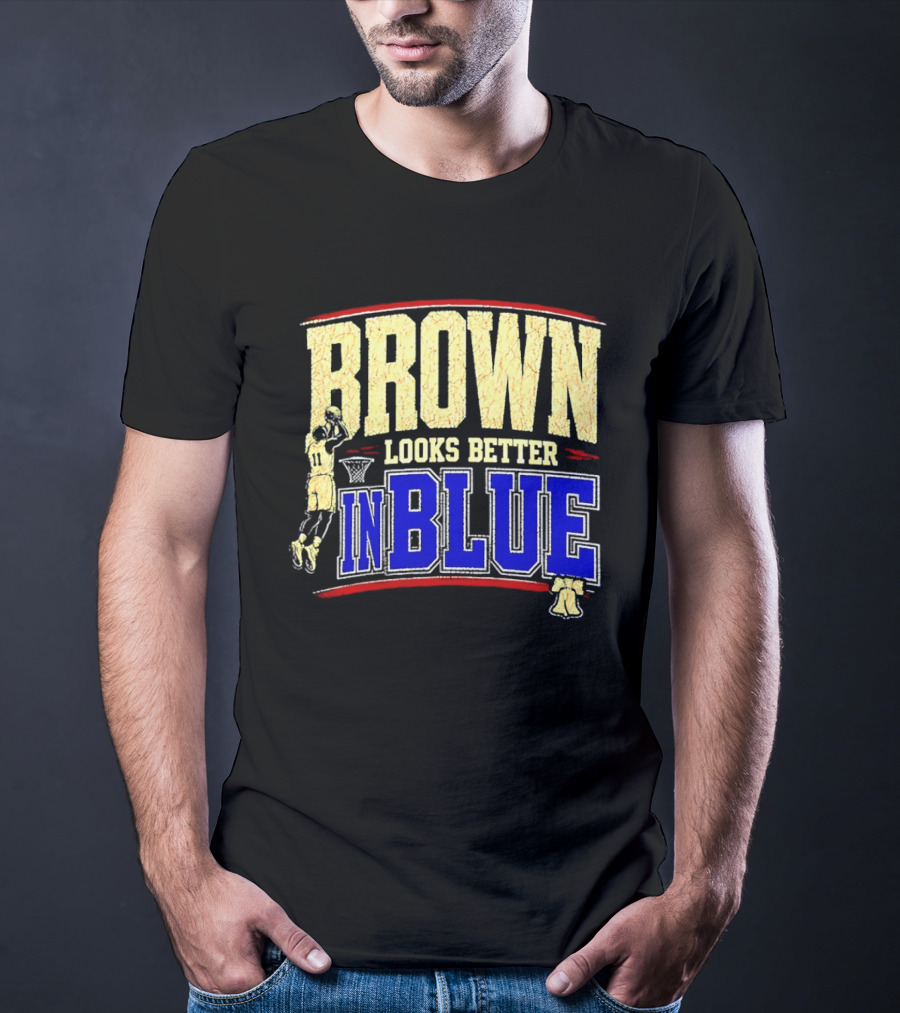 Brown Looks Better In Blue Basketball Dunk T-Shirt