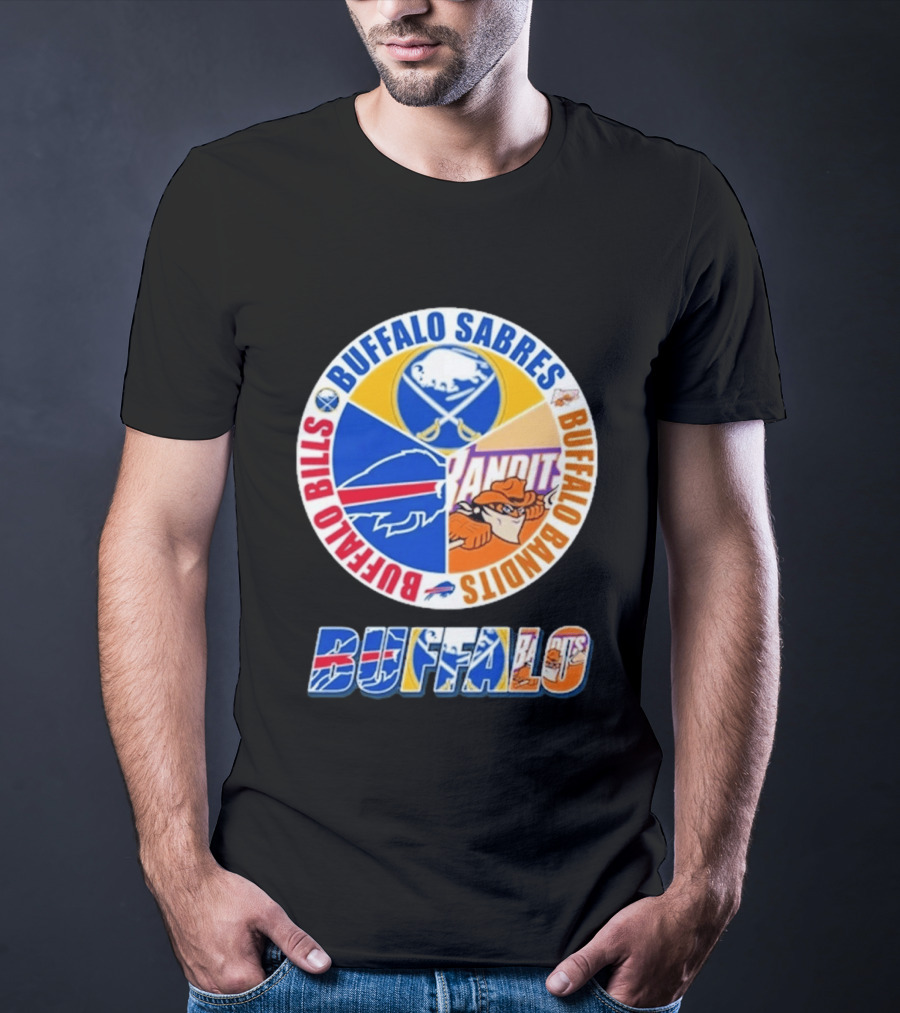 Buffalo Bills Sabres Bandits Logos Buffalo Sports Teams T-Shirt