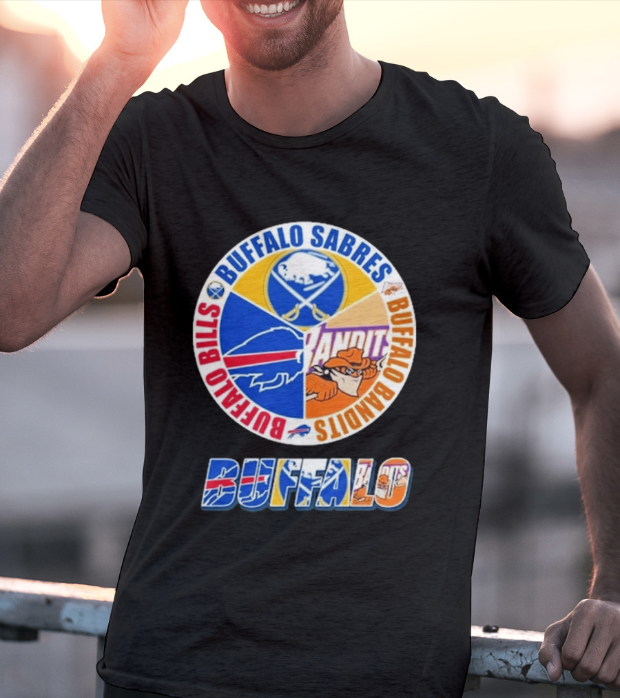 Buffalo Bills Sabres Bandits Logos Buffalo Sports Teams T-Shirt