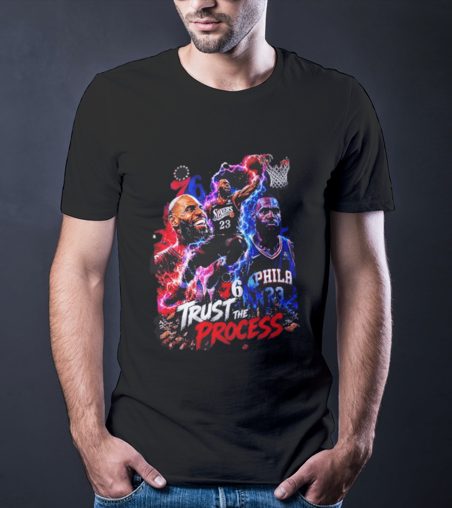 LeBron James Philadelphia 76ers 23 Trust The Process 76 Lightning Energy T-Shirt