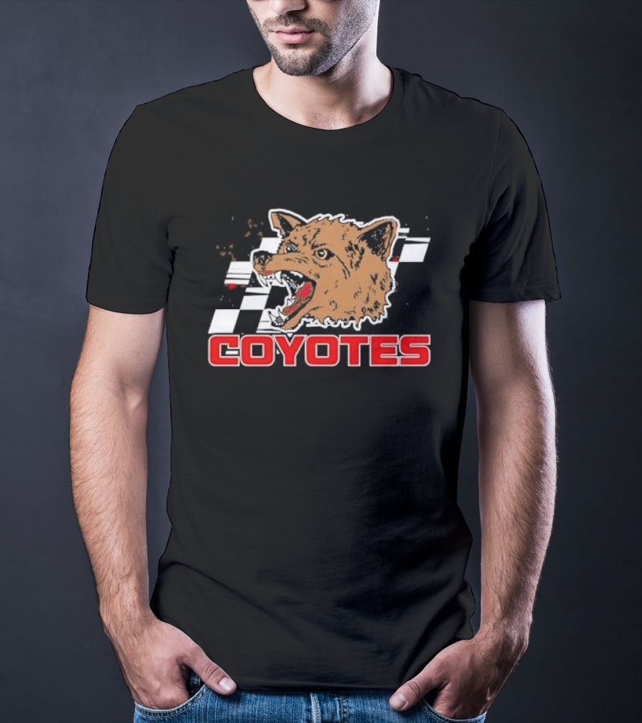 COYOTES Racing Checker Flag Head T-Shirt
