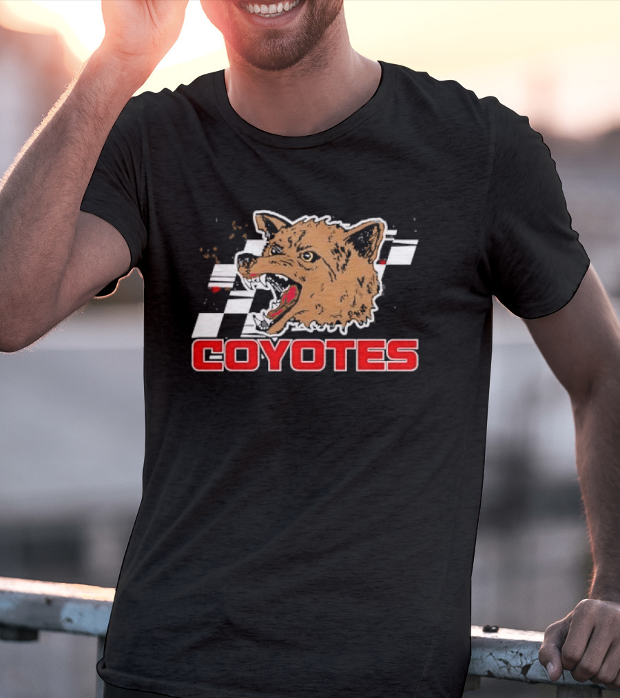 COYOTES Racing Checker Flag Head T-Shirt
