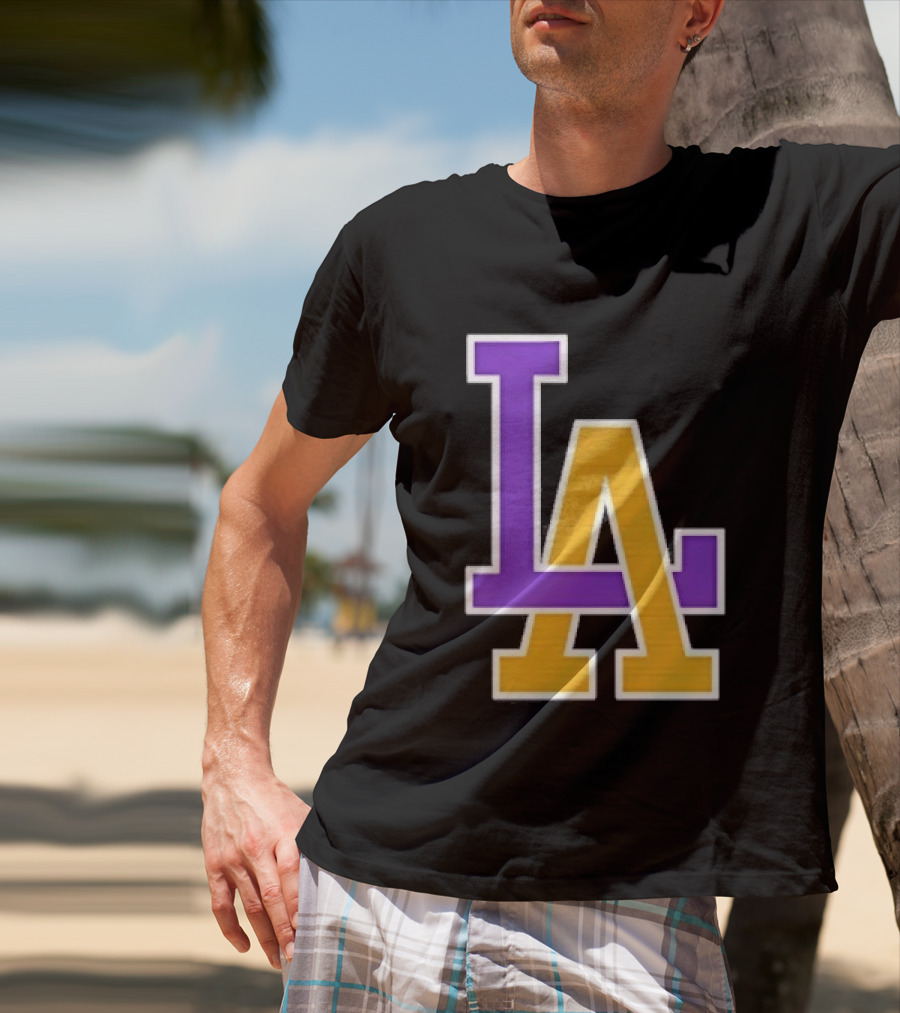 Los Angeles Lakers Purple Gold LA T-Shirt