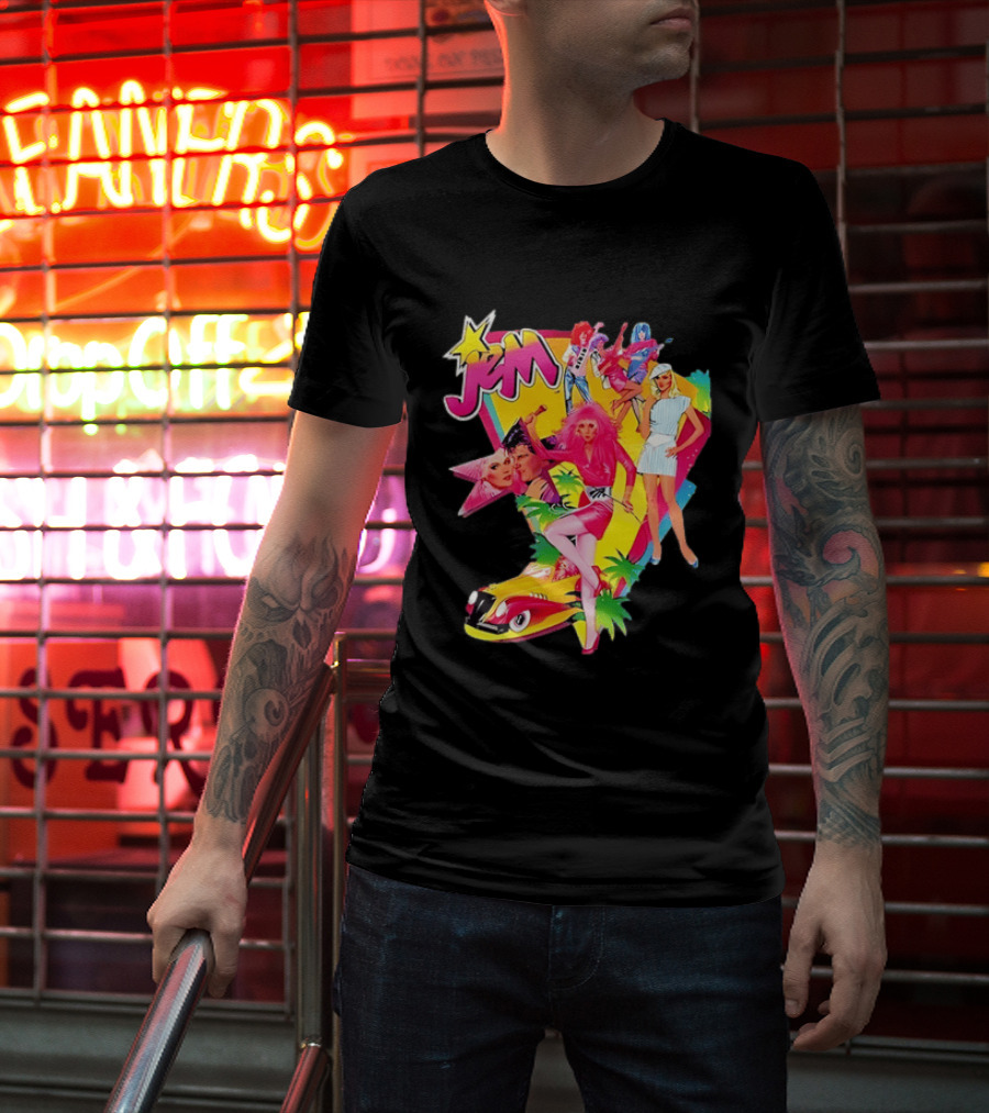 Jem 80s Cartoon Band Pop Music Star Singer Fashion Aesthetic Retro Characters T-Shirt