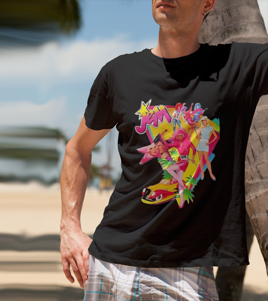 Jem 80s Cartoon Band Pop Music Star Singer Fashion Aesthetic Retro Characters T-Shirt