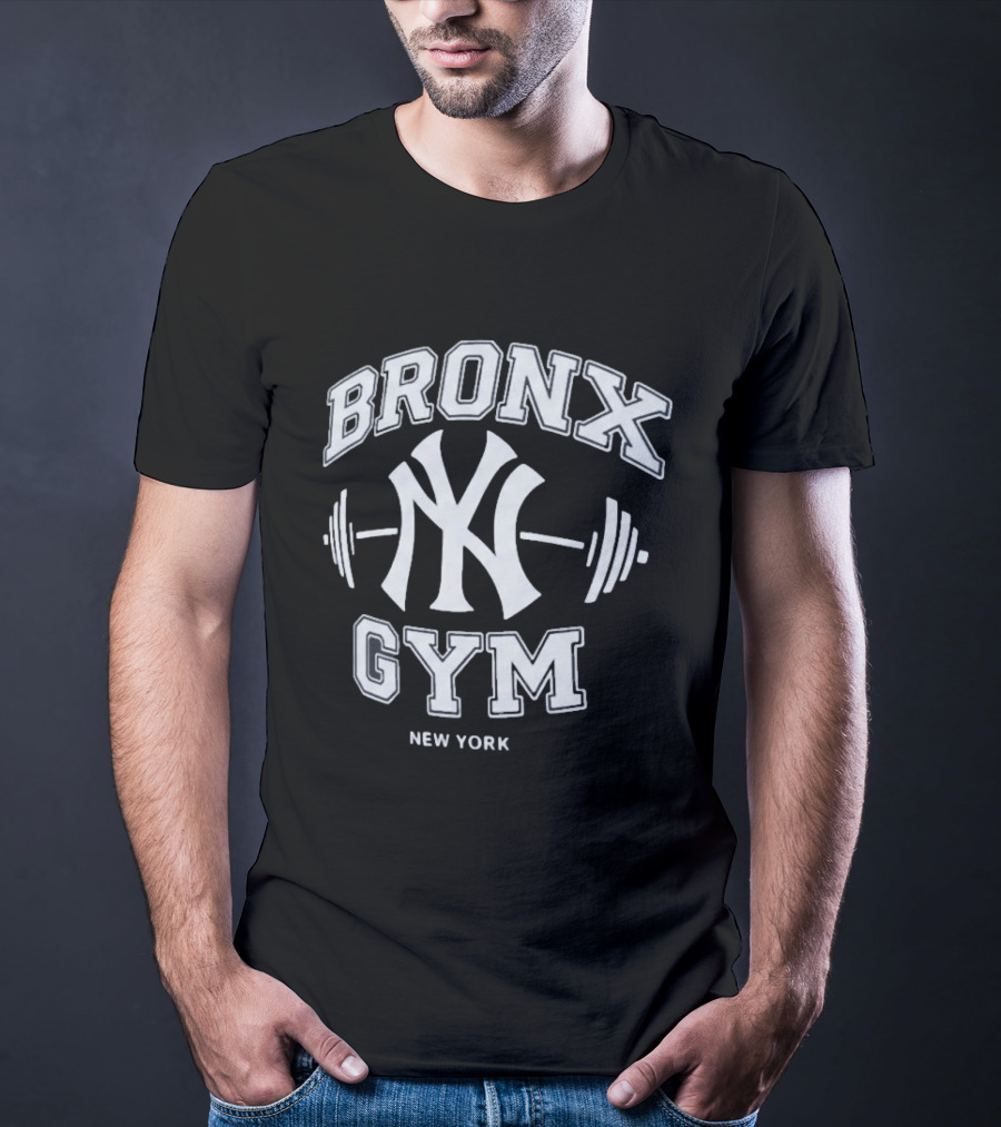 New York Yankees Bronx Gym Fitness Training Barbell T-Shirt