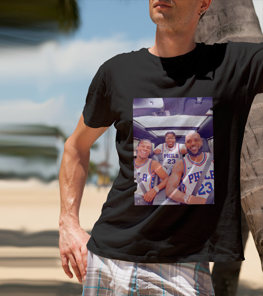 Phila 23 Lebron James Bronny James Philadelphia 76Ers Team Jersey T-Shirt