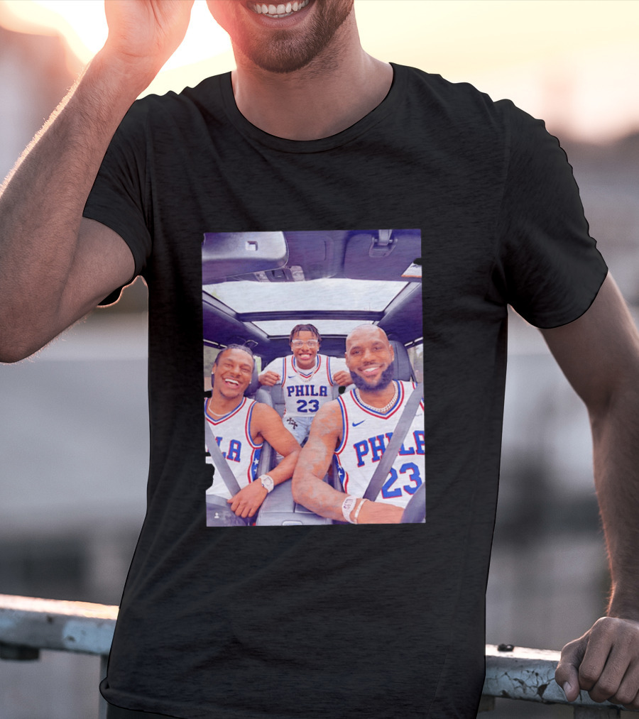 Phila 23 Lebron James Bronny James Philadelphia 76Ers Team Jersey T-Shirt