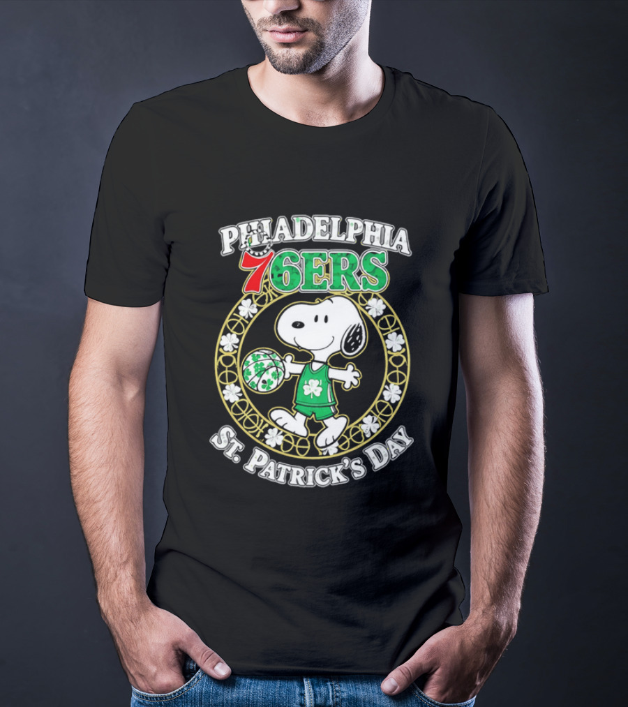 Philadelphia 76ers Snoopy St Patrick's Day Holiday 2026 T-Shirt