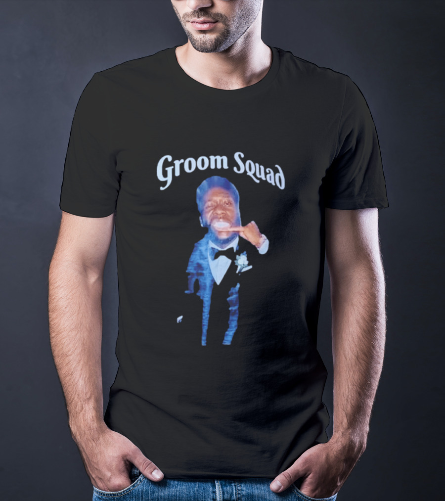 Groom Squad Tuxedo Finger Point Man T-Shirt