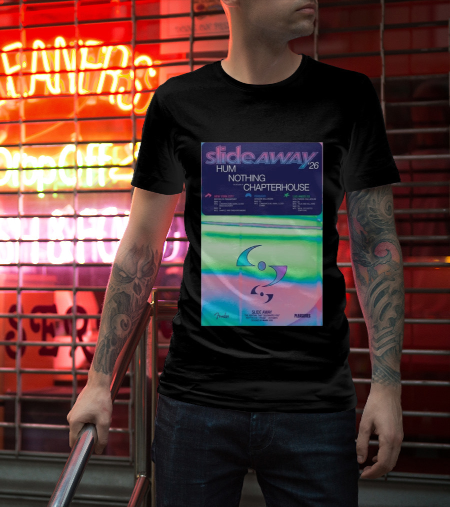 Slide Away 26 Tour Featuring Hum Nothing Chapterhouse May 2026 New York City Chicago Los Angeles T-Shirt