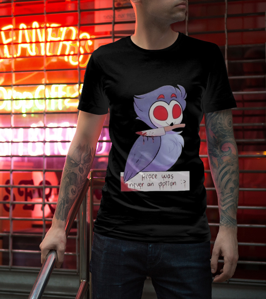 Stolas Helluva Boss Peace Was Never An Option Owl With Knife T-Shirt