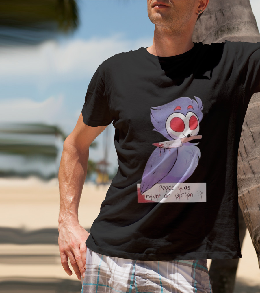Stolas Helluva Boss Peace Was Never An Option Owl With Knife T-Shirt