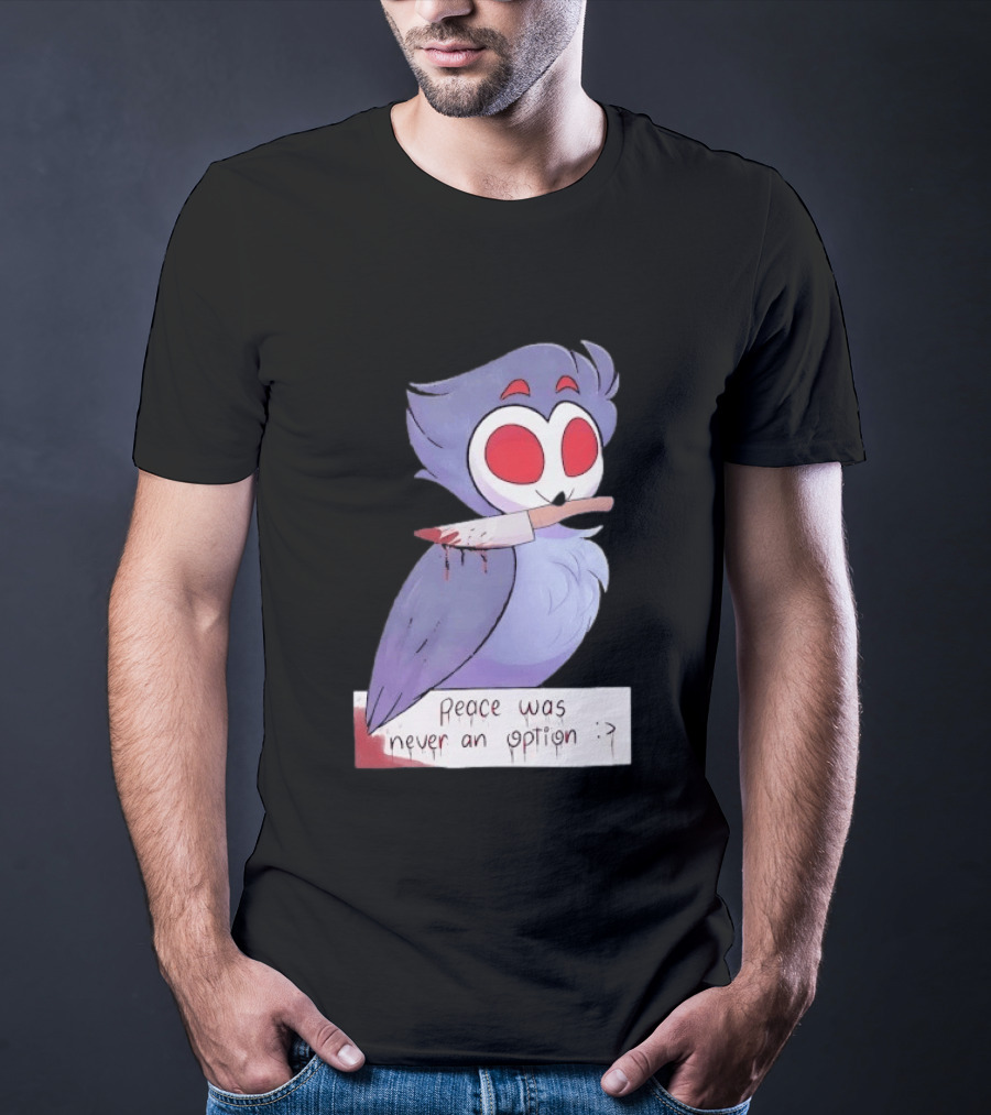 Stolas Helluva Boss Peace Was Never An Option Owl With Knife T-Shirt