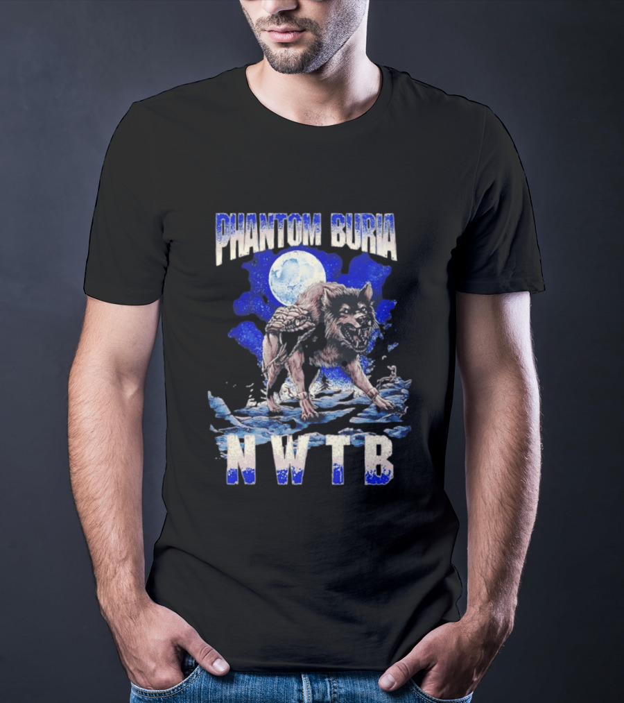 Phantom Burial NWTB Wolf And Snake Under Full Moon T-Shirt