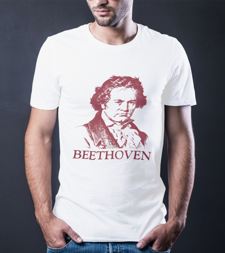 Beethoven Beethoven Classical Music Icon Bold Red T-Shirt