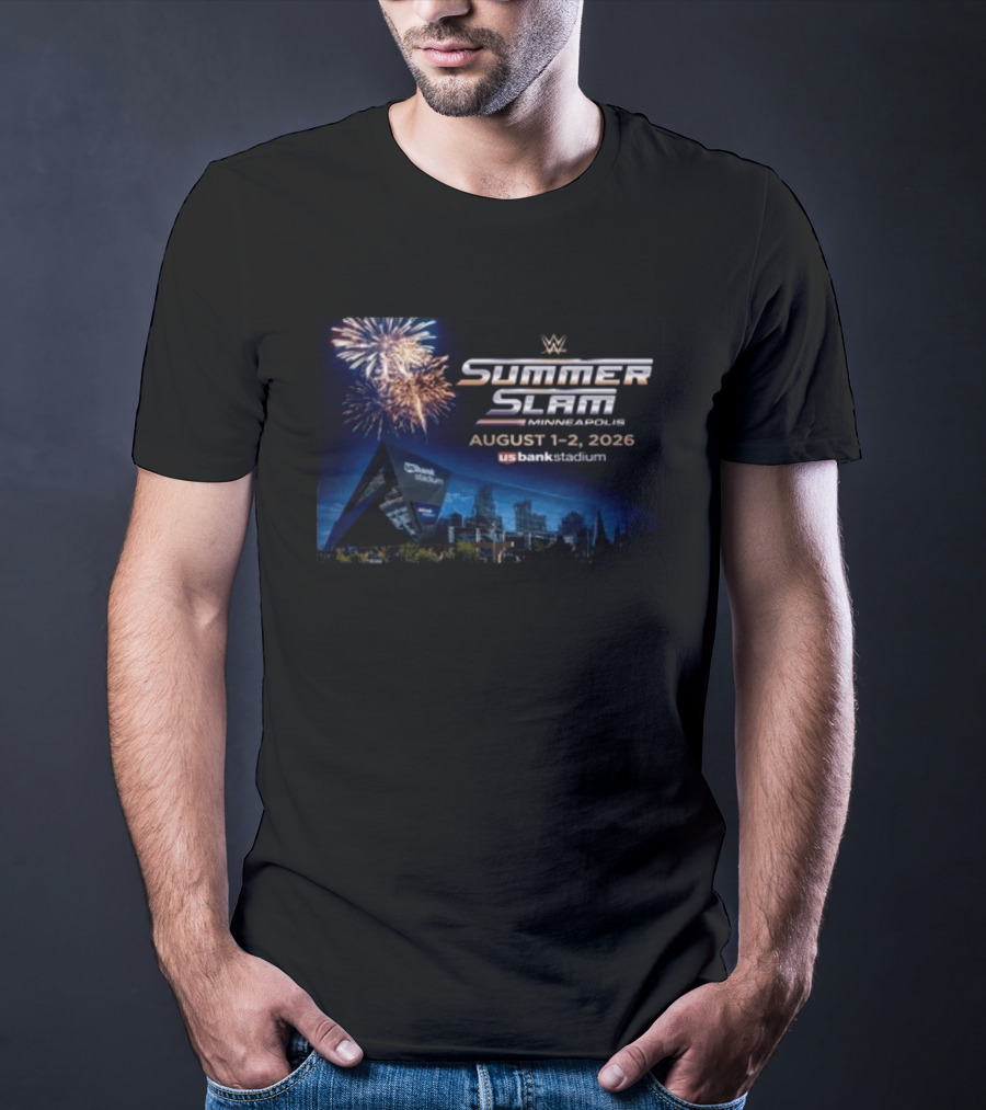 WWE SummerSlam Minneapolis August 1 2 2026 US Bank Stadium Event T-Shirt