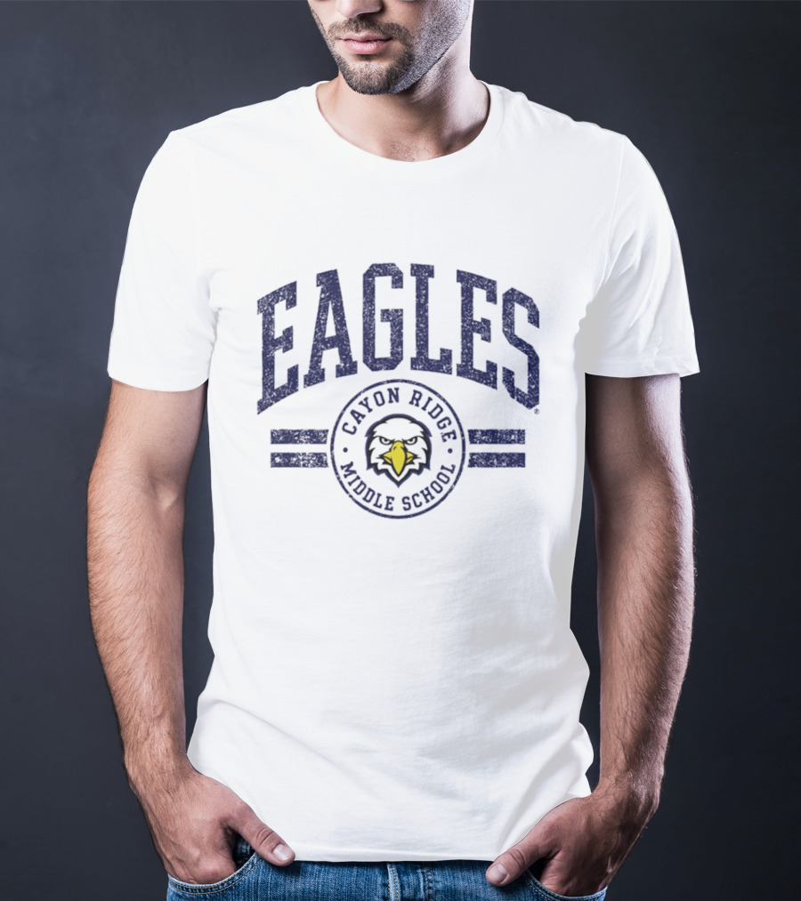 Canyon Ridge Middle School Eagles Trio Arc Lines T-Shirt