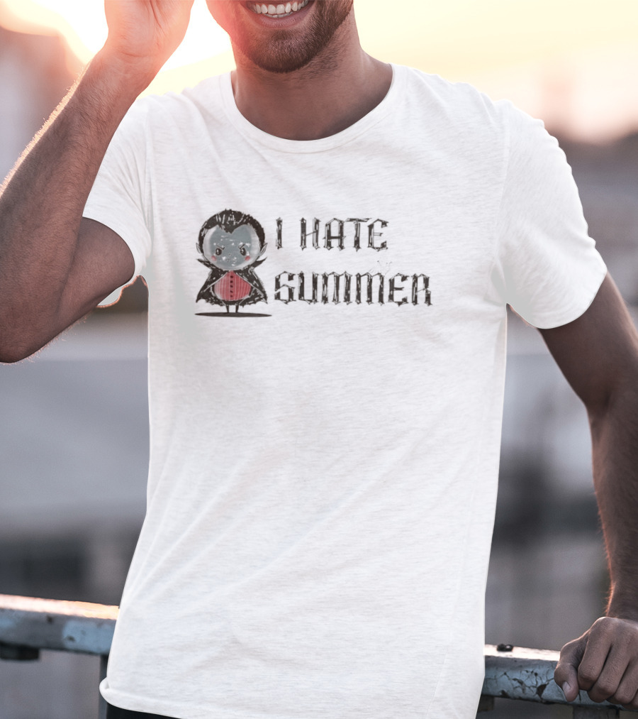 Dracula I Hate Summer Cute Vampire Comic T-Shirt