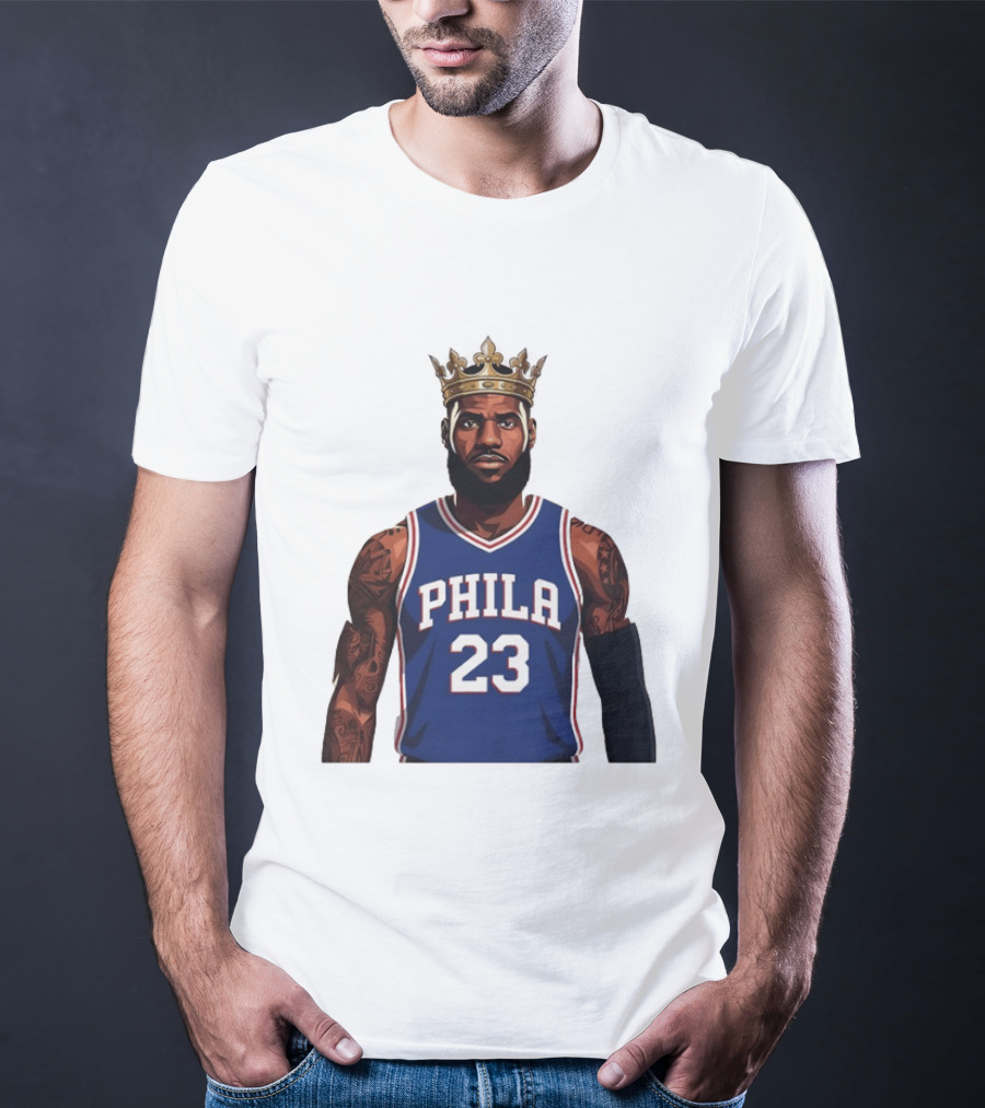 LeBron James #23 Philadelphia 76ers King Phila Basketball T-Shirt