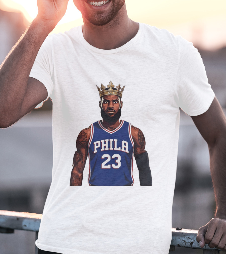 LeBron James #23 Philadelphia 76ers King Phila Basketball T-Shirt