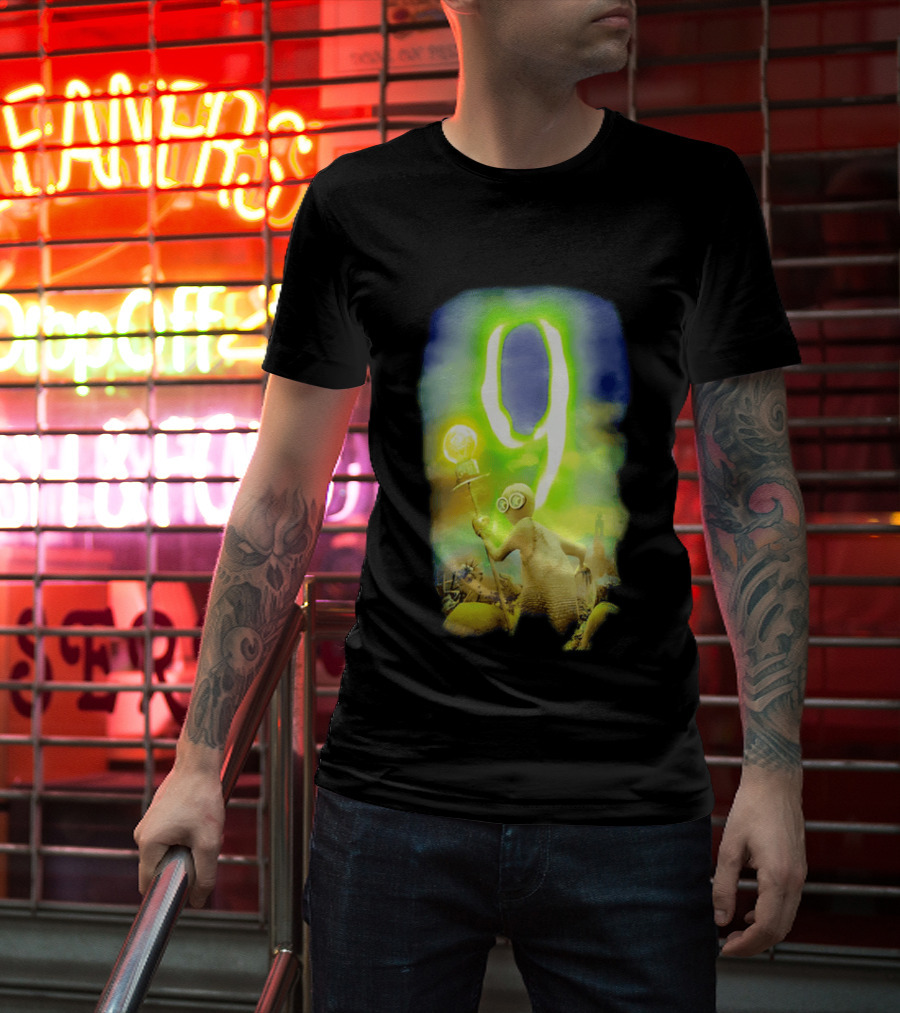 9 Movie Iconic Character With Light Bulb Staff And Gas Mask T-Shirt