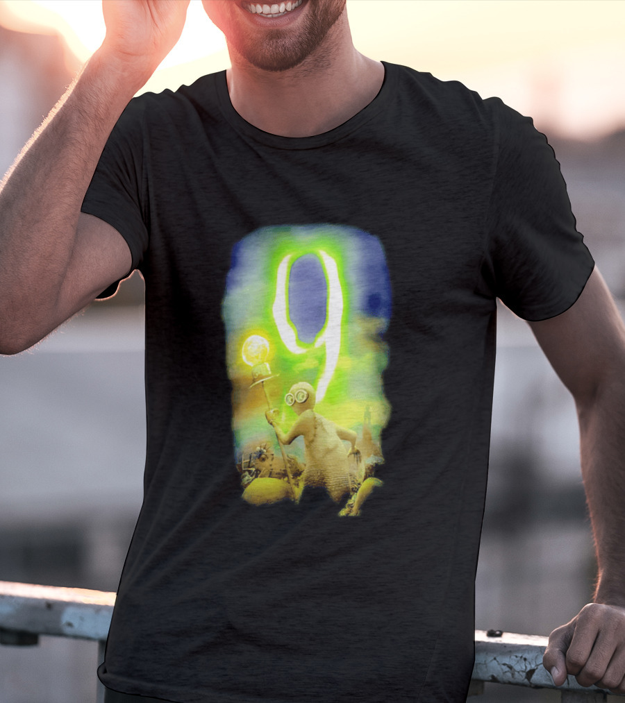 9 Movie Iconic Character With Light Bulb Staff And Gas Mask T-Shirt
