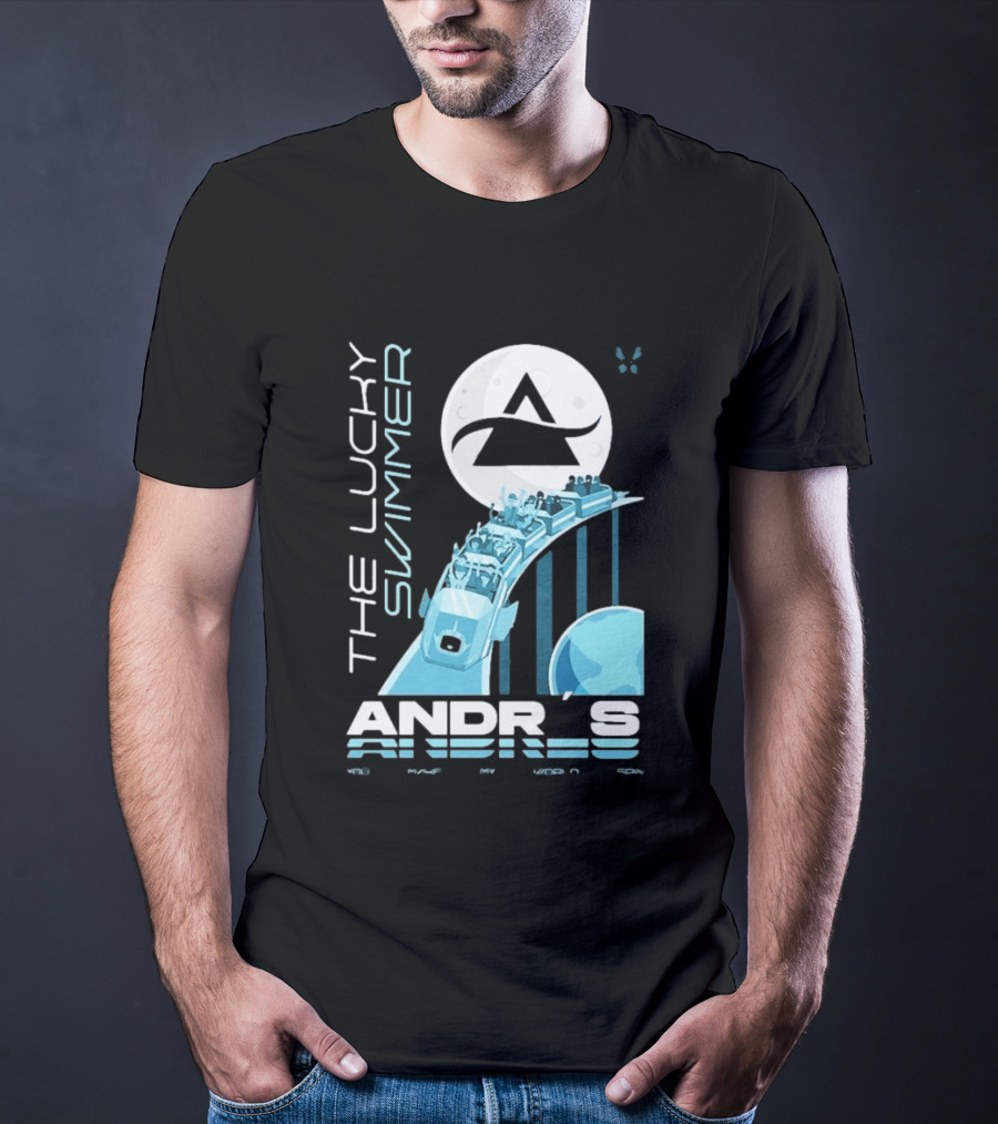 The Lucky Swimmer Andrés Roller Adventure Moon T-Shirt