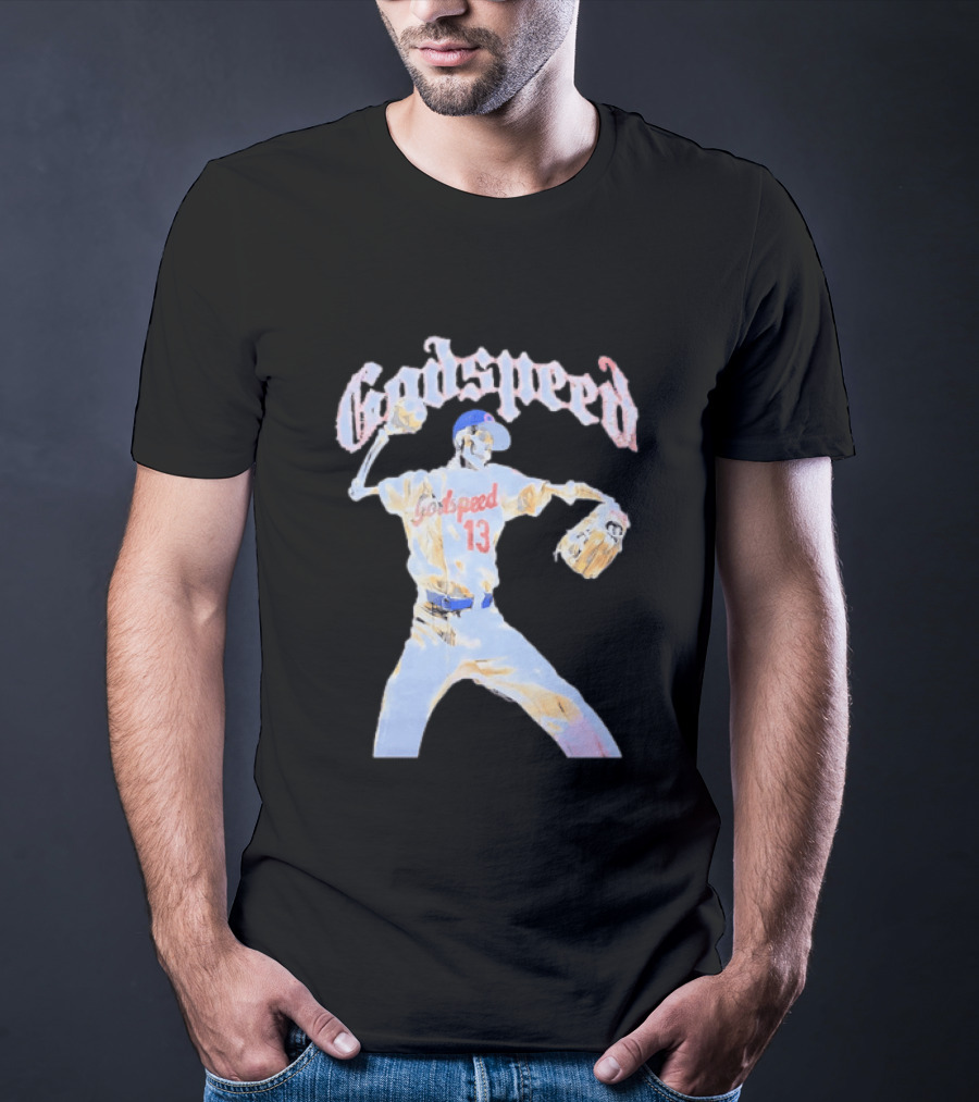 Godspeed Skeleton 13 Pitching Baseball Chicago Cubs T-Shirt